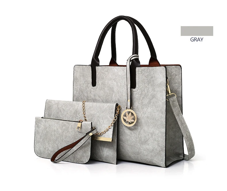 FGJLLOGJGSO, набор женских сумок, 3 шт., кожаная сумка, женские большие сумки-тоут, женская сумка на плечо, сумка+ сумка-мессенджер+ кошелек