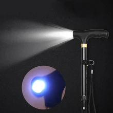 T ручка телескопические трости складное из алюминиевого сплава треккинговые походные палки 4 фута с светодиодный свет