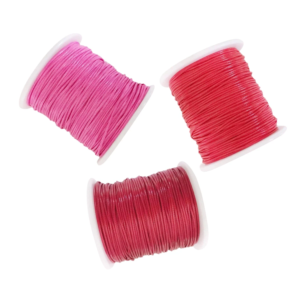 3 Rolls of 80 Meters Waxed Nylon Cord String for DIY Jewelry Making Necklace Bracelet Earrings Thread for Handmade Crafts 1mm 