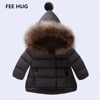 

FEE HUG Unisex Boy Girls Winter Parkas Coats Autumn Children Jacket Kids Warm Hooded Children Outerwear Coat Boys Girls Clothes