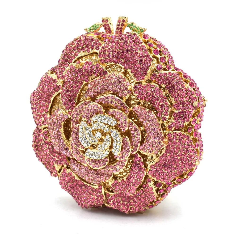 Color Luxury Candy Multi color Flower Crystal Chain Clutch Bag