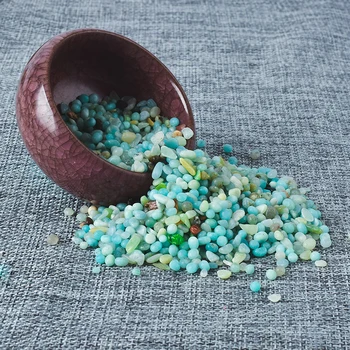 

100g Natural amazonite crushed stones Mineral small round ball Tumbled stone Healing Reiki quartz crystals Home Fountain Decor