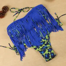 Акция бахрома Двухсекционный Купальник Летний женский Принт раздельный купальник Сексуальная кисточка женские бикини комплект