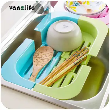 

vanzlife kitchen supplies dishes scalable storage rack drain and dry dish rack storage shelf for bowl, cup, tableware, fruits