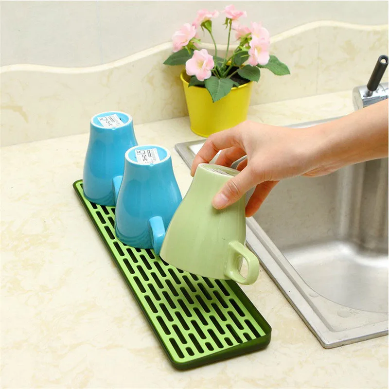 

4 Color Optional Kitchen Supplies Home Hollow Water Cup Dipped Water Tray Plastic Cup Tray Storage Shelves Cup Holder