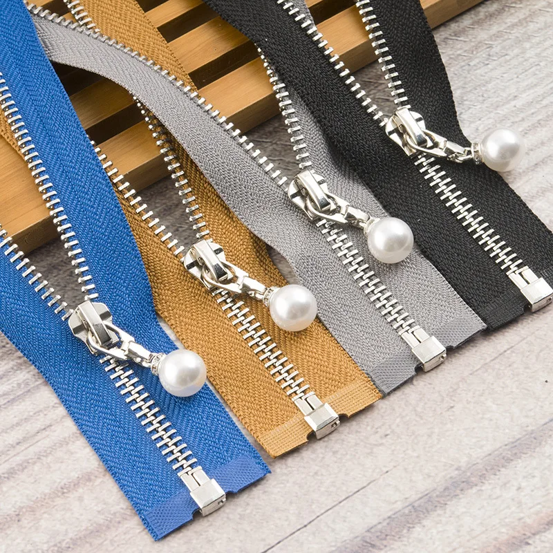 

1Pc 85cm 120cm 5# Pearl Metal Zipper Eco-friendly Open-end Coat Jackets Zippers for Sewing Clothes Zips DIY Craft KY969