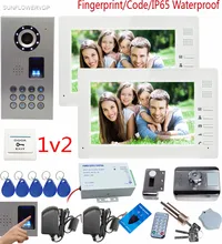 SUNFLOWERVDP Doorphone Fingerprint Door bell With Camera 7 Color Lcd Home Intercom With Rfid Electronic Door