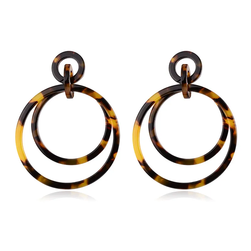 

Leopard Print Round Drop Earrings For Women Gold Color Female Dangle Hanging Earring Fashion Wedding Party Ear Jewelry Brincos