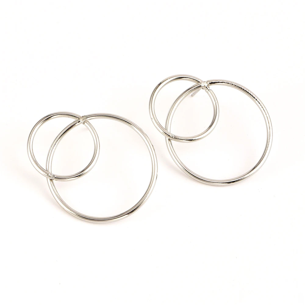 Fashion Boho Vintage Gold Silver Simple Hollow Ring Earrings For Women Hanging Dangle Drop Earring Modern Jewelry Wholesale