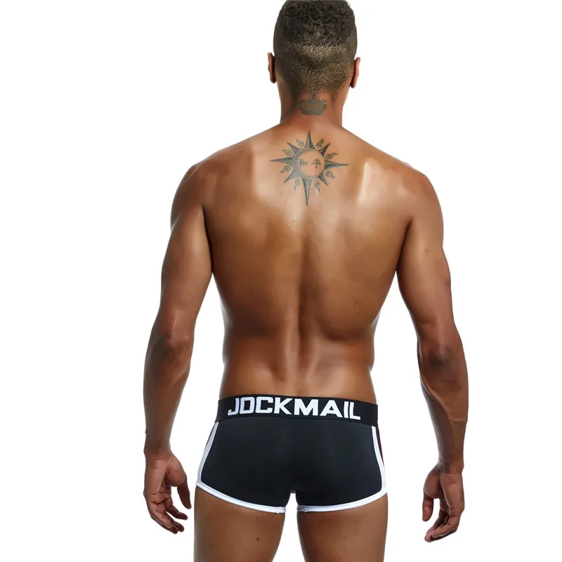 JOCKMAIL Брендовое сексуальное мужское нижнее белье с подкладкой, мужские боксеры, усиление выпуклости, боксерские шорты, Гей Нижнее белье, подарок, Передняя съемная чашка пуш-ап