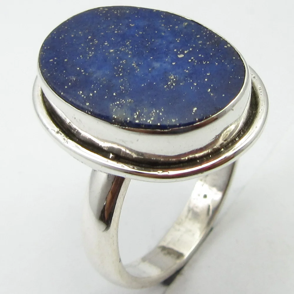 

Silver Oval LAPIS LAZULI Collectible Ring Size 8 ! Gem Stone Jewelry