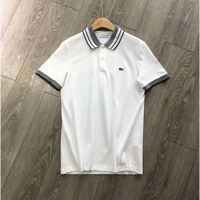 Men Short Sleeve T-Shirt White Color Stripe Sleeve Hot Sale New Arrival Students Running Shirts