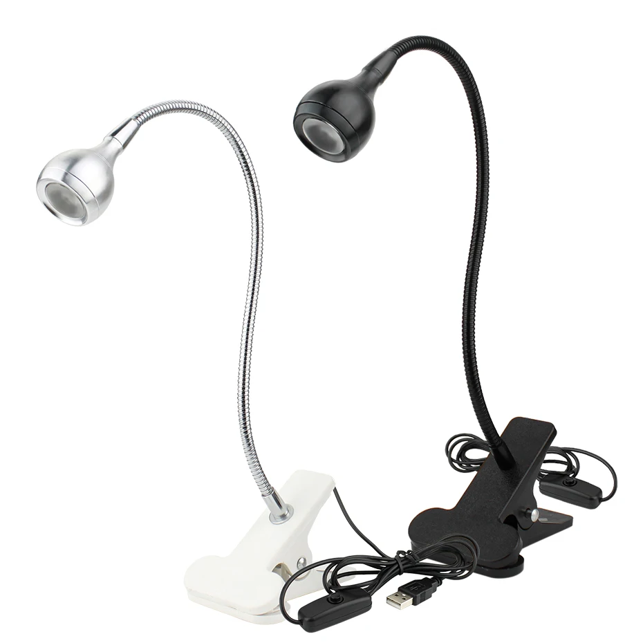 

Mini Flexible Usb Led Book Light Reading Light Black/Sliver DC5V 3W Books Nightlight Reading Lamp with Clip White/Warm White