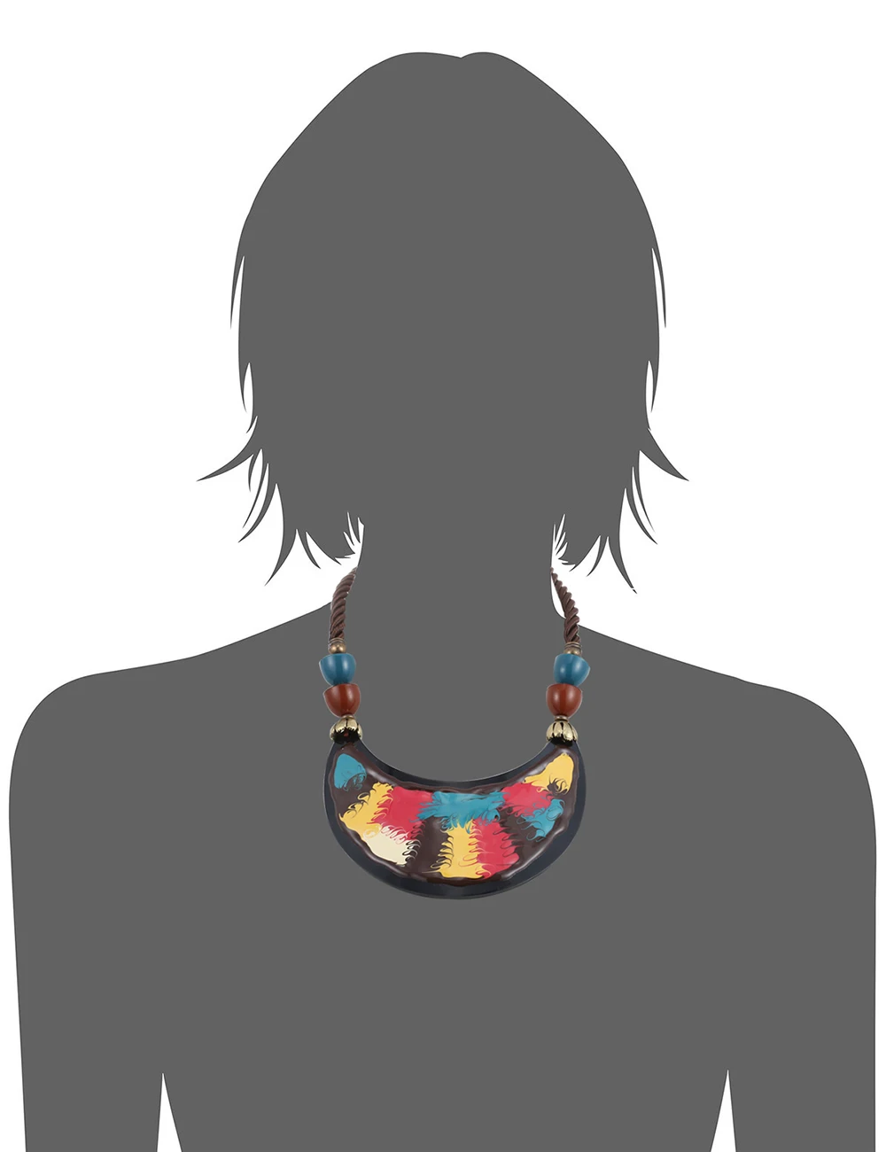 Enamel resin necklace rope choker necklaces for women colorful handmade painting statement necklace chic jewelry eManco