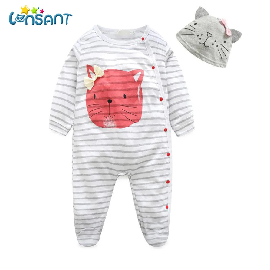 

LONSANT 2018 Leisure Newborn Infant Baby Boys Girls Romper Unisex Baby Body Clothes Set Cotton Long Sleeve Jumpsuit Dropshipping