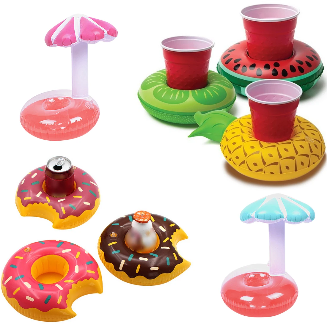 

Mini Water Coasters Floating inflatable cup holder Swimming pool drink float toy cup stand Water piscina Mat zwembad accessories