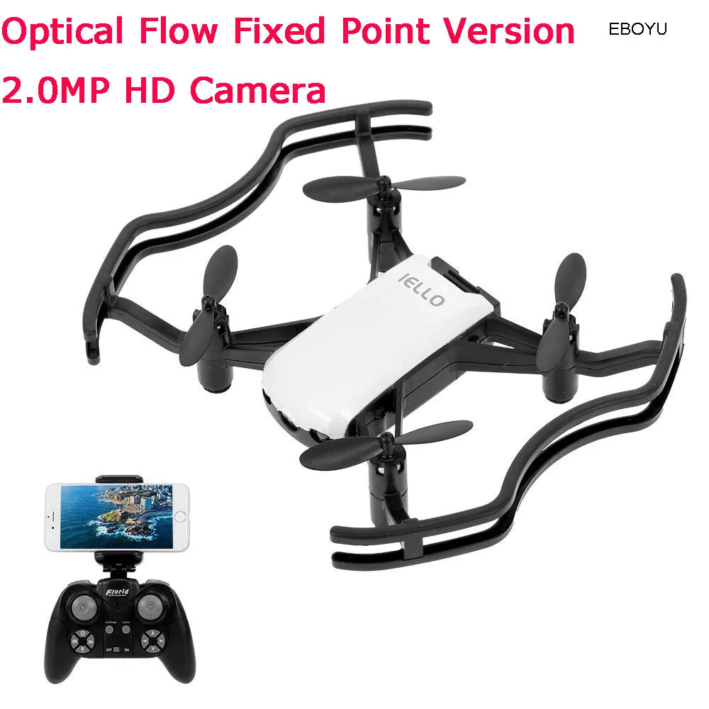 EBOYU F21W F21G Florld IELLO 720P Мини WiFi FPV Радиоуправляемый Дрон, удерживающий высоту, селфи-Дрон с управлением с приложением, Радиоуправляемый квадрокоптер, Дрон RTF - Цвет: Optical Flow 720P