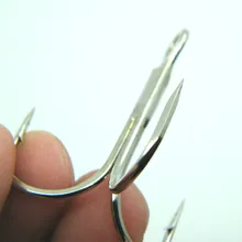 Якорь тройной рыболовный крючок 16# из высокоуглеродистой стали колючие Крючки Тройные крючки серебряный заточенный рыболовный крючок Рыболовные снасти Pesca