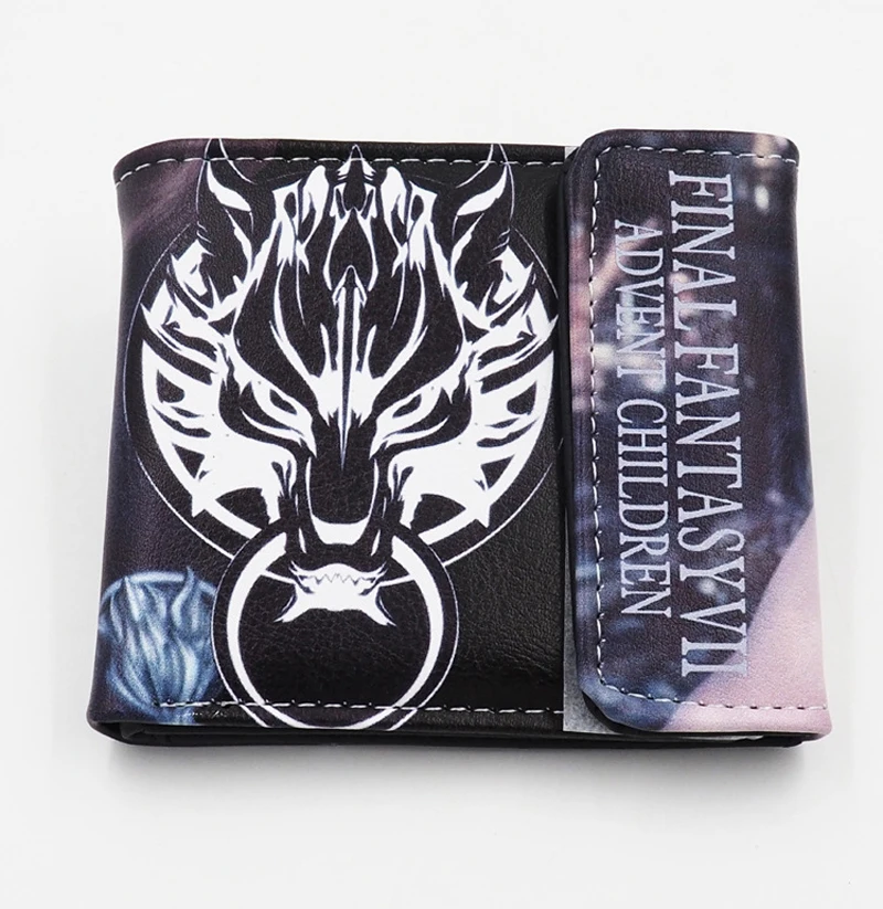 

Japanese Anime/Game Final Fantasy Cloud Strife Wolf Totem PU Short Wallet Purse Colorful Printing