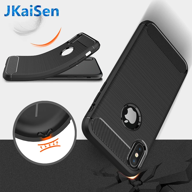 Best Shockproof Phone Case For Apple iPhone 5 5s SE 6 6s 7 8Plus X XS XR MAX Carbon Fiber TPU Drawing Material Phone Cases Cover