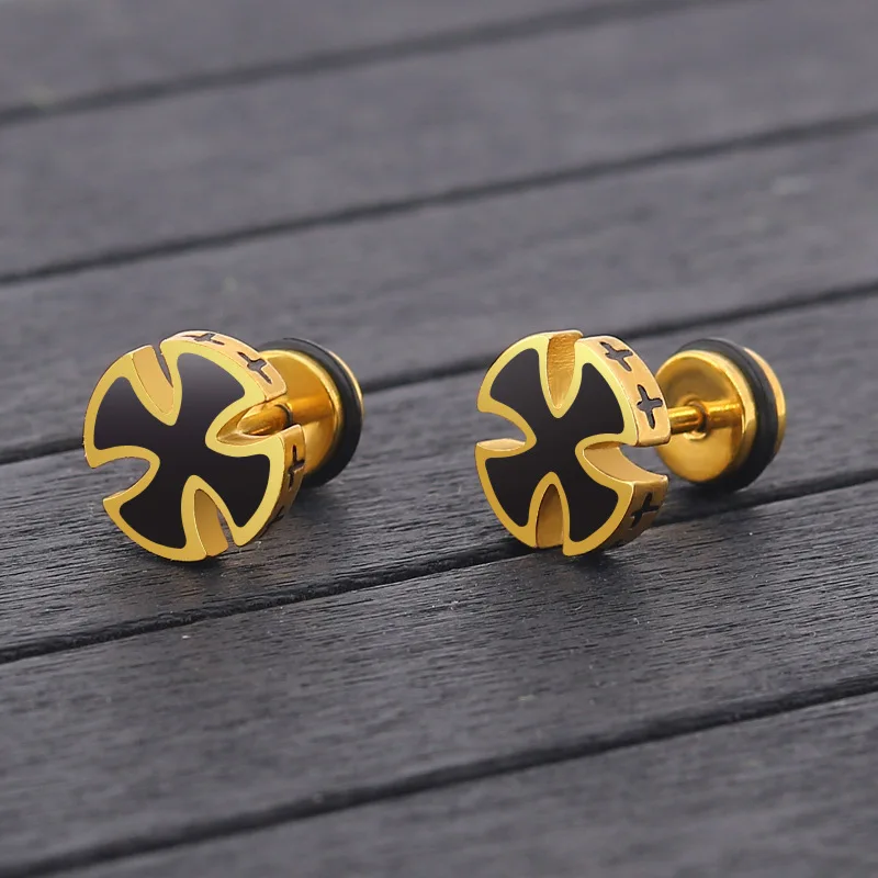 

Fashion Cross Earring for Men Cool Silver Color Stainless Steel Men Earring Jewelry Punk Rock Earrings for Men 2018 Brincos