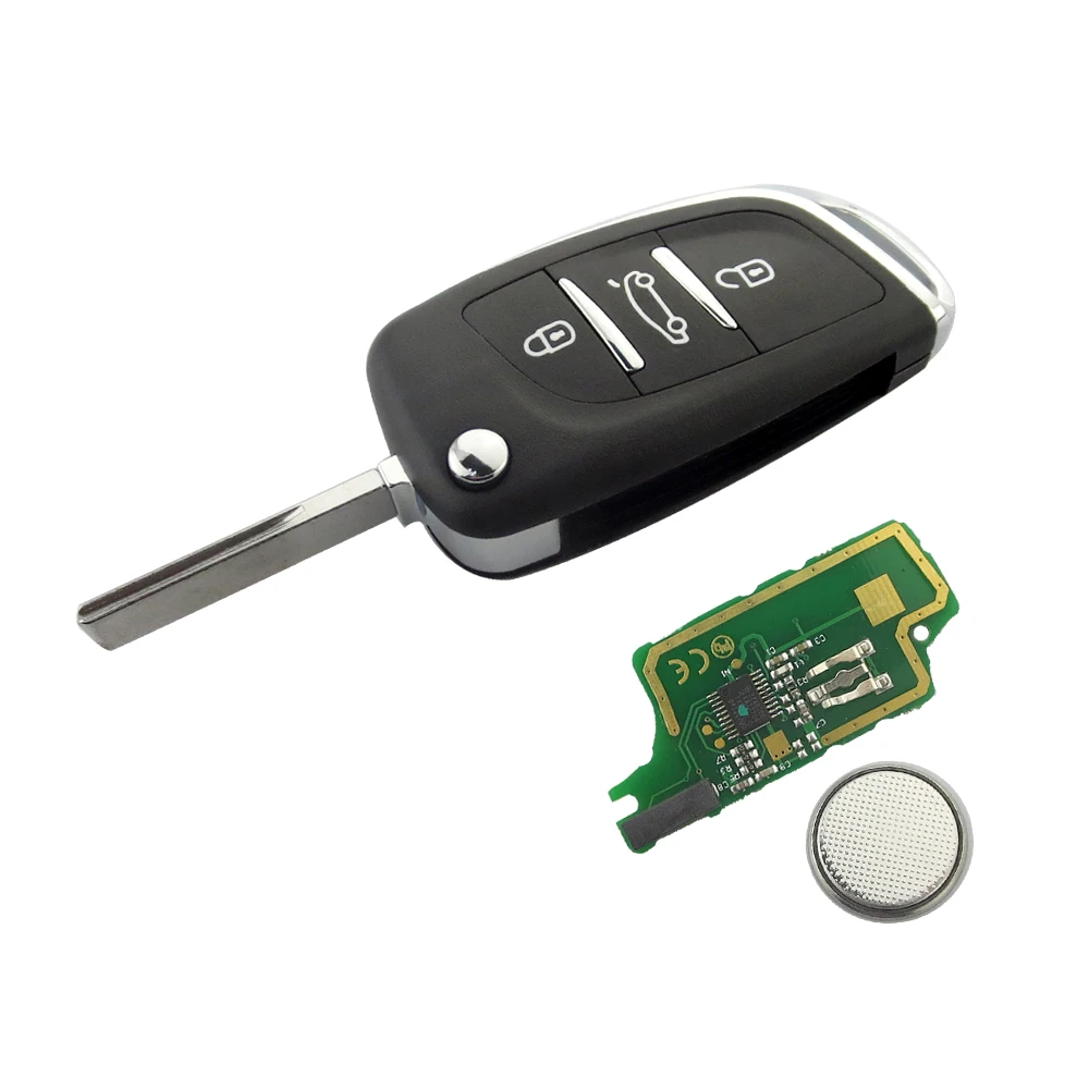 OkeyTech ID46 чип модифицированный складной дистанционный ключ 3 BTN для Peugeot 307 408 308 Citroen