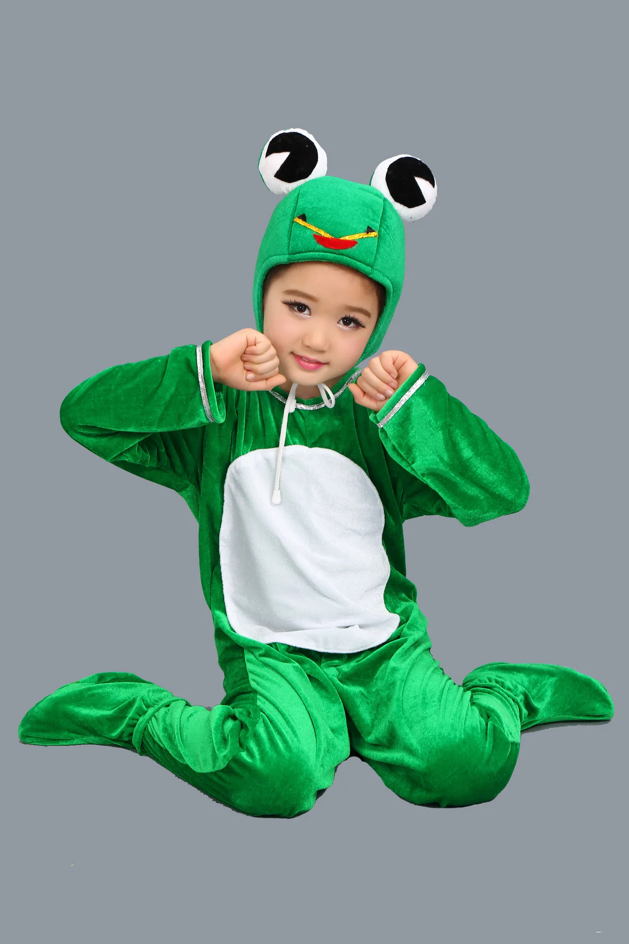 Purim Children Kids Cartoon Animal Costumes Cosplay Clothing Green Frog Gift Choir Students Performance Animals Jumpsuit