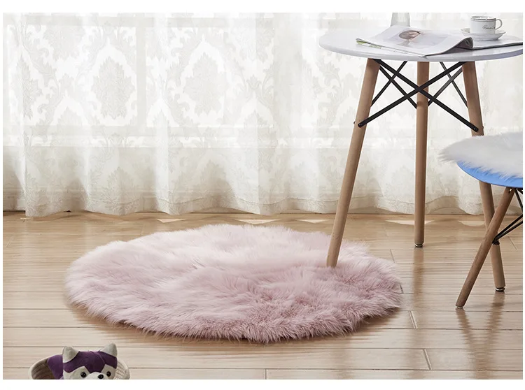 Мягкий круглый шерстяной ковер журнальный столик для гостиной подушка для дивана плюшевый ковер для спальни покрытый матрас белый плавающий коврик для окна