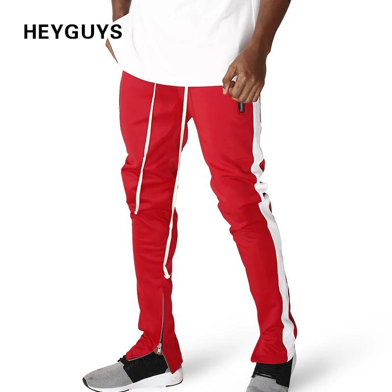 

HEYGUYS 2018 NEW fashion Fitness pants Men Casual Trousers Fashion Fitted zipper street wear hip hop straight man new pants