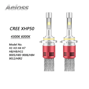 

All in one fanless 12V 24V XHP50 6000K 4300K 9012 HIR2 LED headlight bulb for double light lens cars 80W 10000LM one set