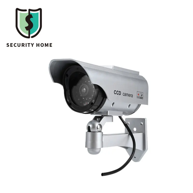 

Waterproof Solar Energy Realistic Dummy Surveillance Security CCTV Sticker Camera Flashing Red LED Light with Fake Video Cable