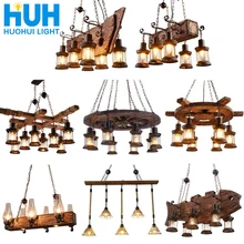 Ретро-бар, промышленная ветровая люстра, лофт из твердой древесины, индивидуальная ресторанная бар, промышленная кофейня, промышленная люстра
