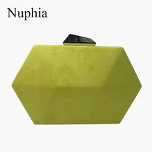 Nophia, новинка,, замшевые вечерние клатчи, сумки и вечерние сумки, вечерние сумки для женщин, желтые
