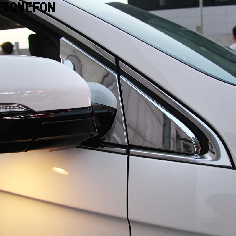 For Ford Edge 2015 ABS Chromed Side Door Mirror Window Front Triangle