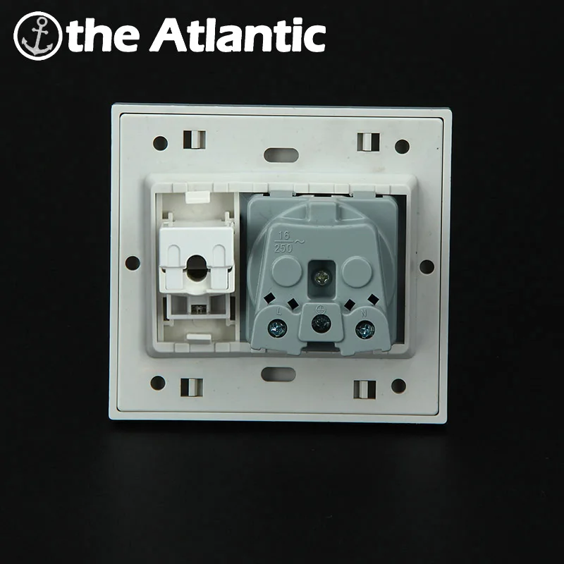 Европейская розетка Atlantic 16A с Интернетом RJ45 белая ПК Панель ЕС DE RU мкА стандарт 92