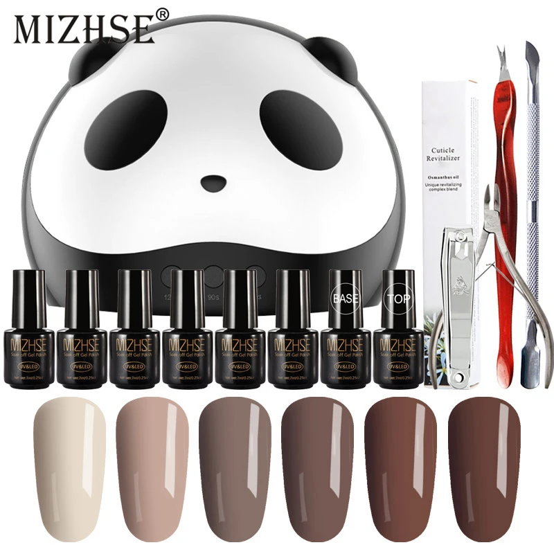 MIZHSE 36 Вт набор маникюрных инструментов для маникюра Гель-лак для полировки Набор ногтей основа пальто верхнее покрытие УФ светодиодный гель лак для ногтей