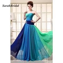Cheap In Stock Elegant A Line Sweetheart Evening Dresses 2017 Long Chiffon Pleat Lace Up Back Simple Gala Dress For Women SD063
