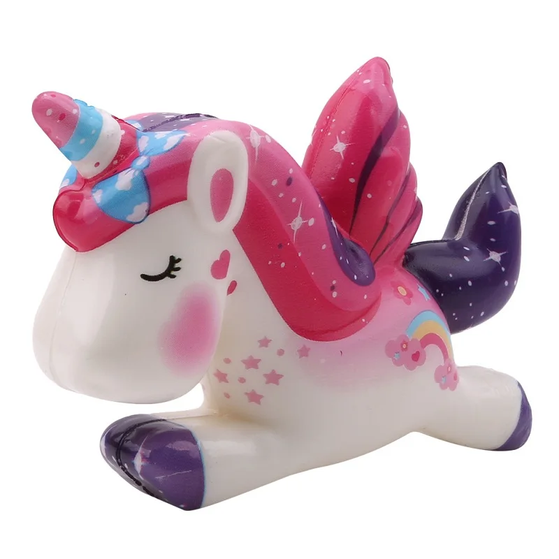 Kawaii Pegasus Unicorn Squishy PU Мягкий медленно поднимающийся ароматизированный хлеб Squeeze игрушки Моделирование Ремесло Декор Рождественский подарок для детей 11*8*3 см - Цвет: 11x8x3 CM