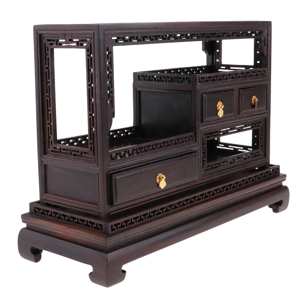 Retro 1/6 Mini Annatto Rosewood Chinese Tea Cabinet Furniture for  Dollhouse 12inch Action Figures Accessories