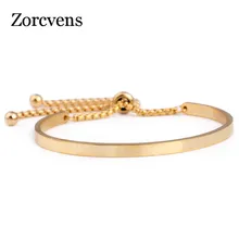 ZORCVENS модные браслеты из нержавеющей стали для женщин Регулируемый браслет из цепочек из нержавеющей стали