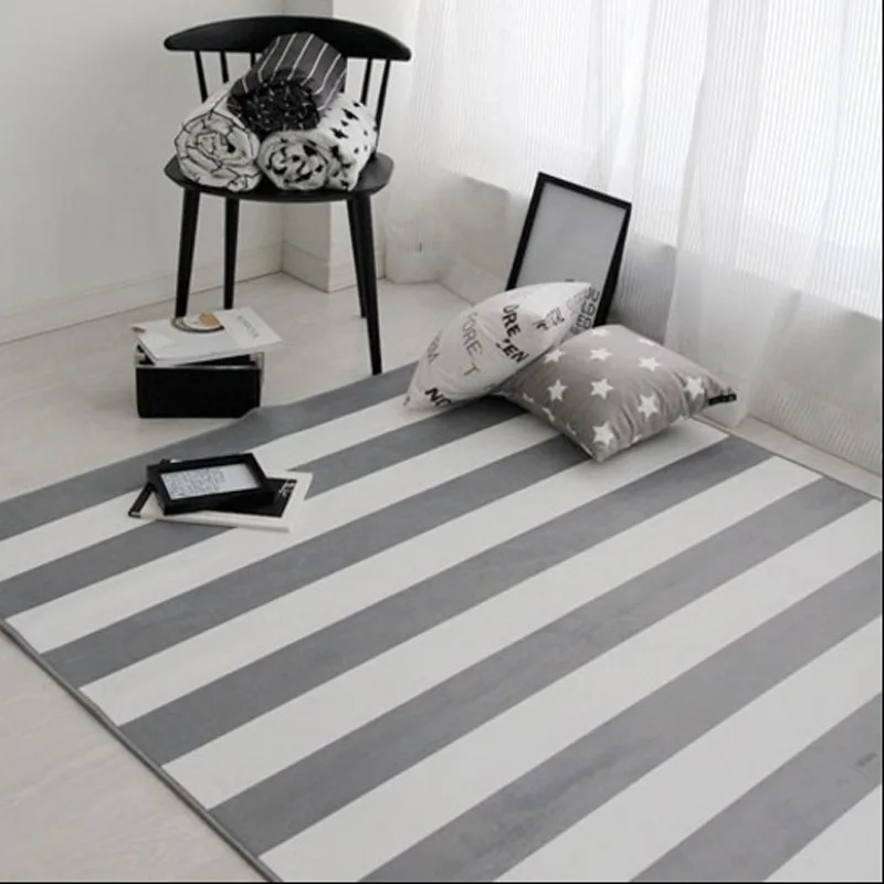 

2 Sizes Rug and Carpet for Home Living Room Simple Style Rug Floor Mat Stripe Area Rug for Bedroom Tapeta Alfombra Playmat Pad
