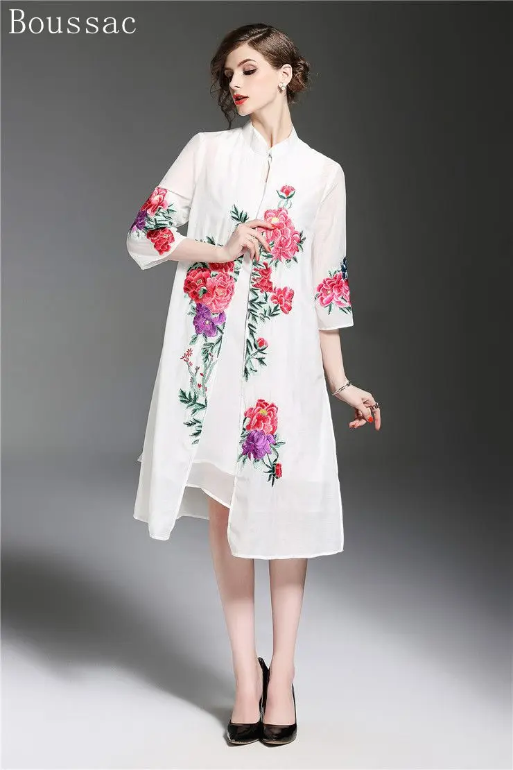 

Free shipping Summer Chinese style original design Peony Embroidered big size open stitch Sun protection outerwear for women
