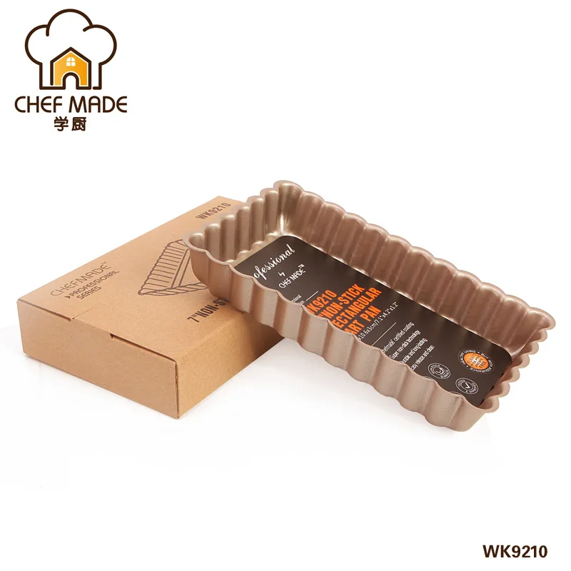 

Chef Made Pie Dishes & Pans Mini Golden 7 Inch Nonstick Rectangular Baking Mold Metal Baking Pan Bakeware Baking Dish Diy Bakpan