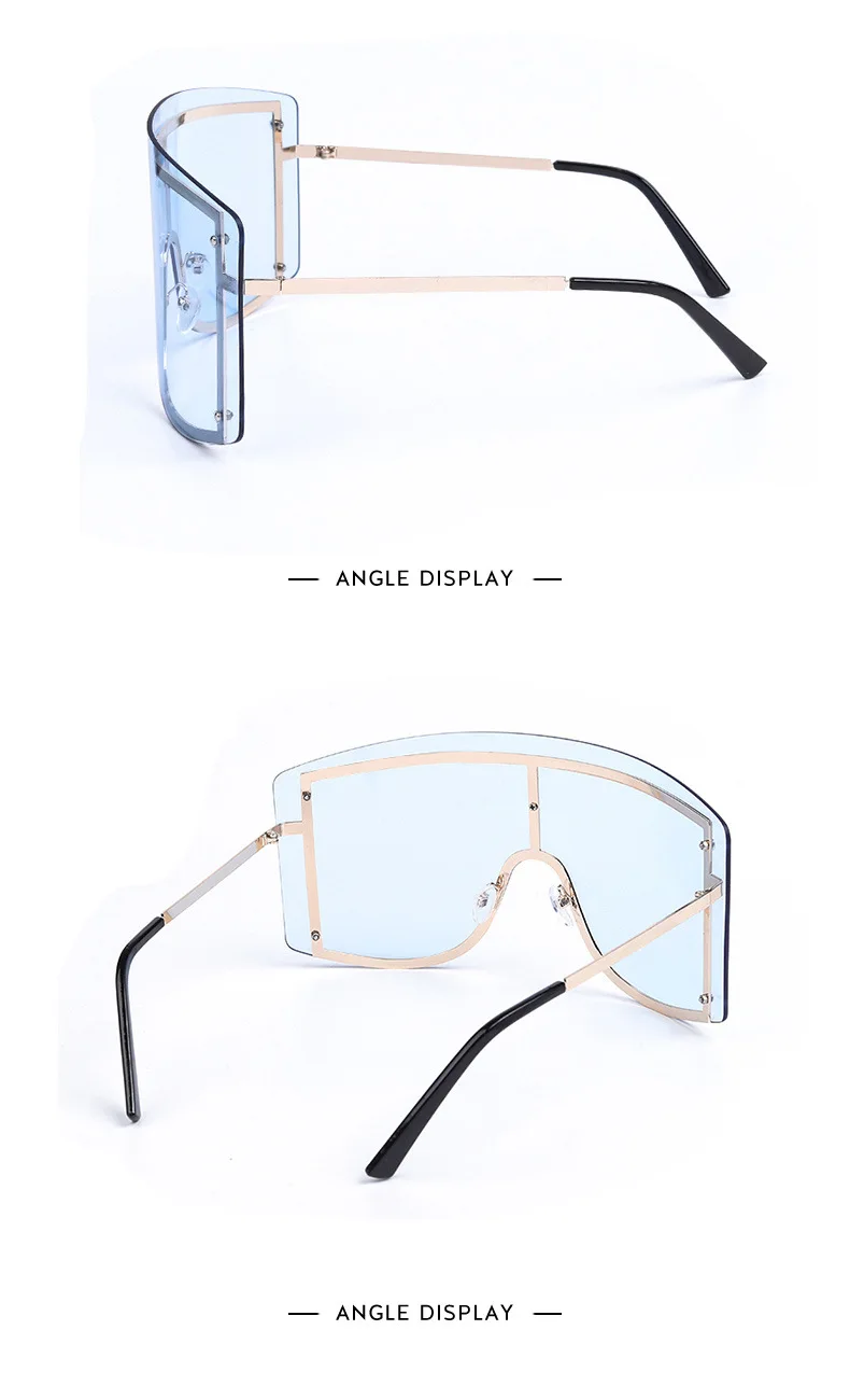 Негабаритные солнцезащитные очки с одной линзой для мужчин и женщин модные очки UV400 Винтажные Очки 47949