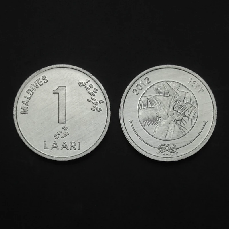

15mm Maldives Islands 1 Lare coconut tree 100% real and Original Coin for Collection UNC New F0043