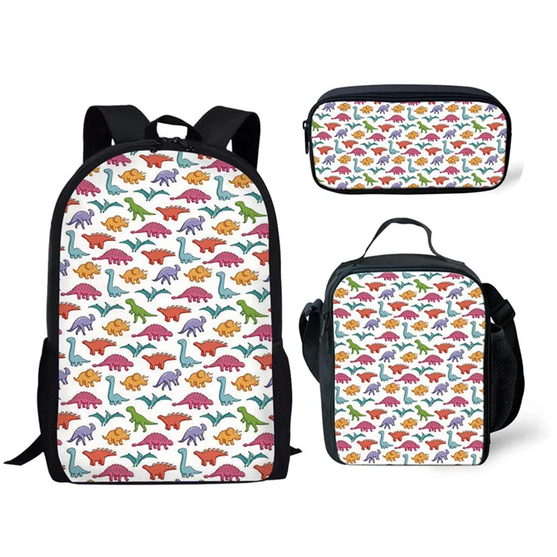 NOISYDESIGN 3 шт./компл. школьные сумки для детей стильная футболка с изображением персонажей видеоигр с принтом динозавр, школьный рюкзак для детей Начальная школа книга сумки мальчиков ранец - Цвет: P5851CGK