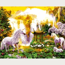 Единорог Holy Land картина маслом по номерам DIY абстрактная цифровая картина Раскраска по номерам на холсте уникальный подарок домашний декор