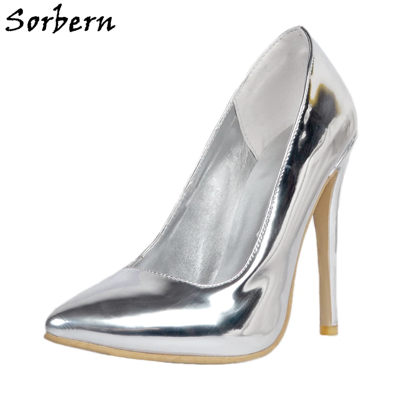 silver patent shoes