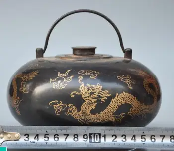 

Chinese pure brass statue Phoenix dragon of portable teapot teapot kettle Christmas Halloween