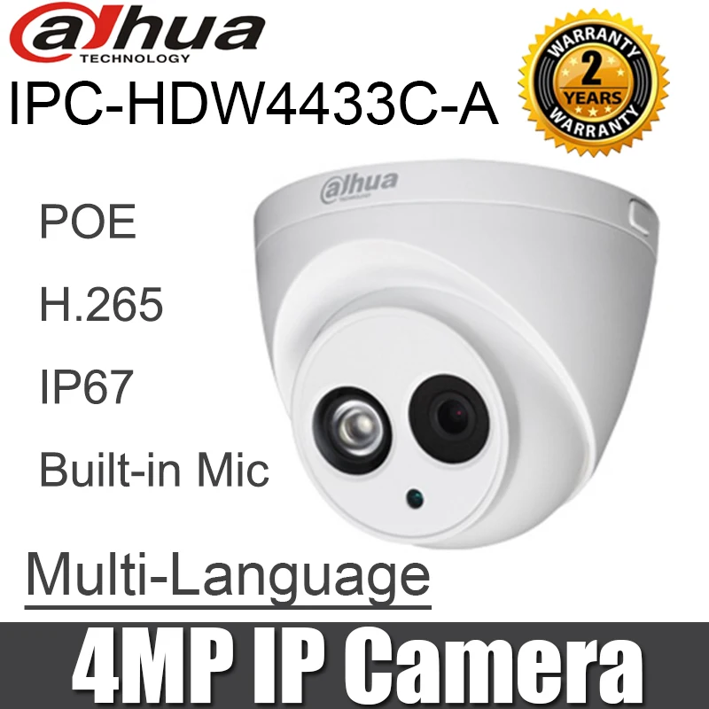 

4MP Poe IP Camera IPC-HDW4433C-A replace IPC-HDW4431C-A IR Built-in Mic H.265 h265 network cctv camera HD cam hdw4433c-a